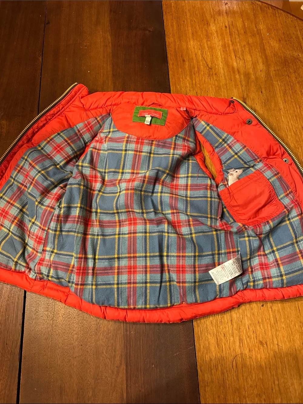Joules Kids Puffer Vest - Bright Orangey-Red